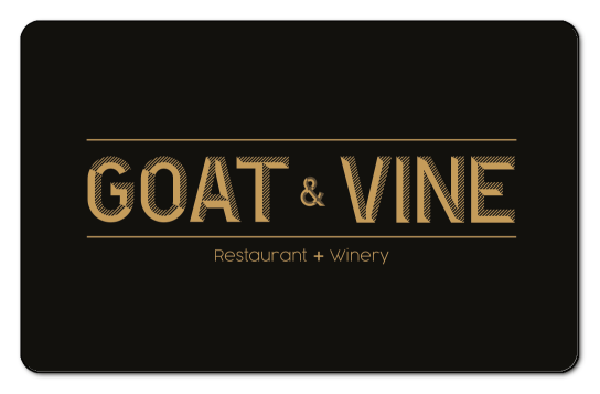 Goat and Vine logo over black background